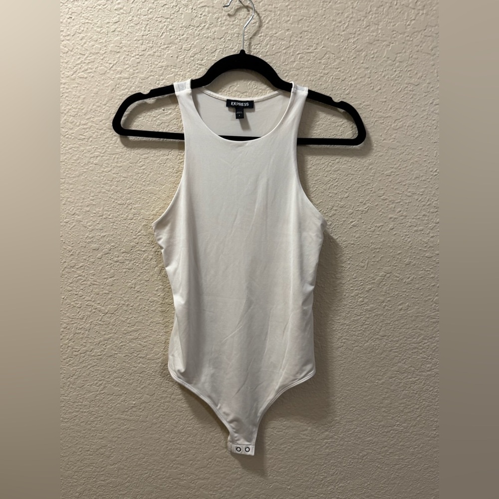 Express White Fitted Bodysuit